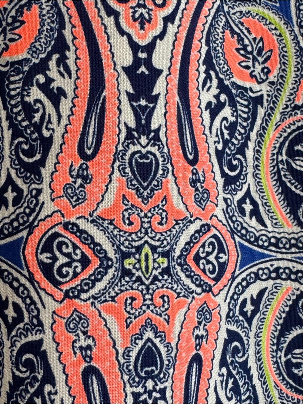 Boho Paisley Tunic Blouse M Blue Coral 70s Hippie Festival Pink Owl - Picture 4 of 10